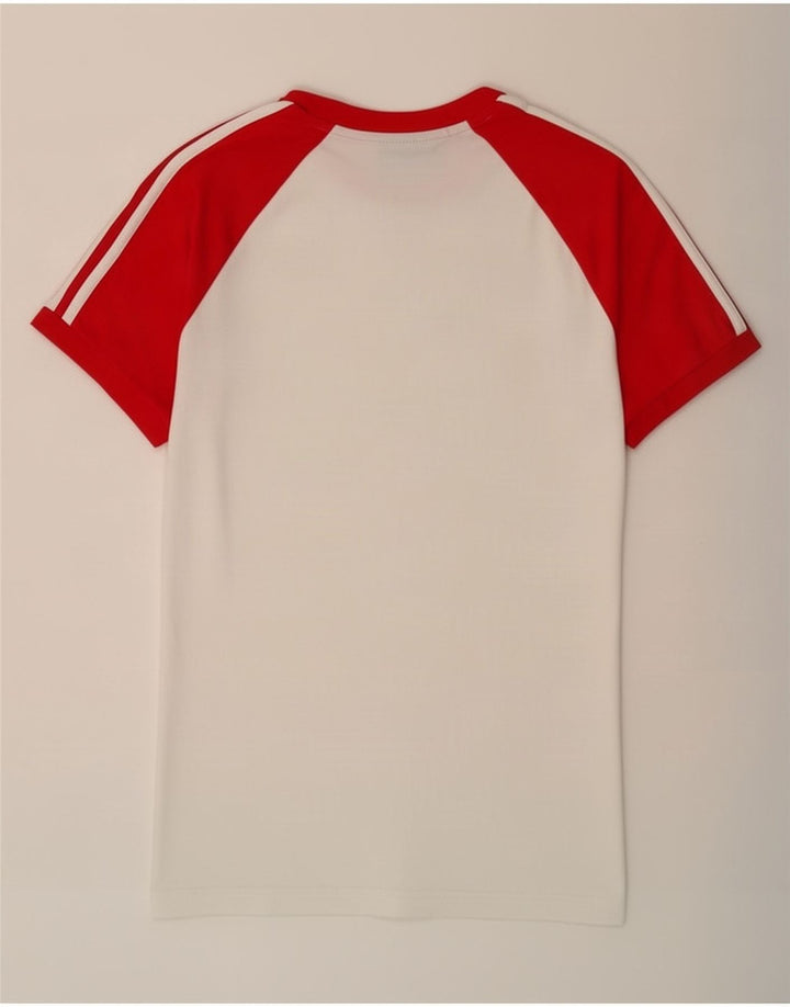 Adidas Herre T-Shirt Top Medium White Colourblock Bomuld
