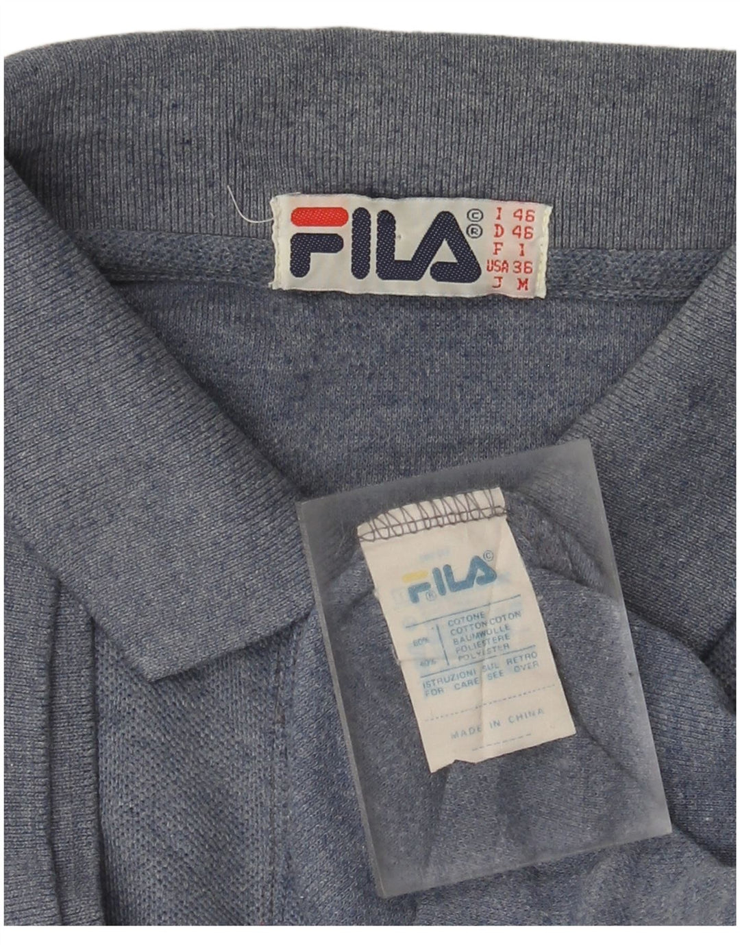 Fila Polo skjorte til mænd IT 46 Small Blue Flecked Bomuld