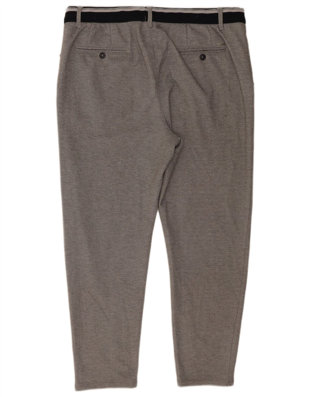 Zara Herre Slim Cropped Trousers XL W34 L26 Grå Polyester