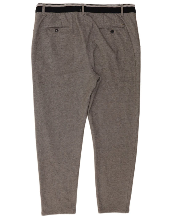 Zara Herre Slim Cropped Trousers XL W34 L26 Grå Polyester