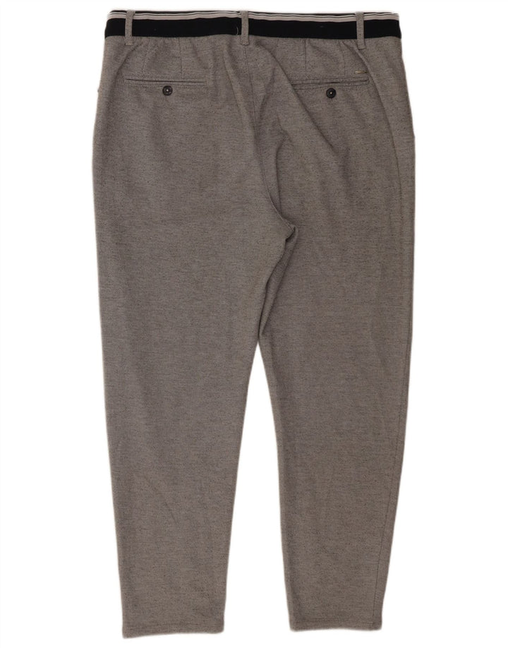 Zara Herre Slim Cropped Trousers XL W34 L26 Grå Polyester