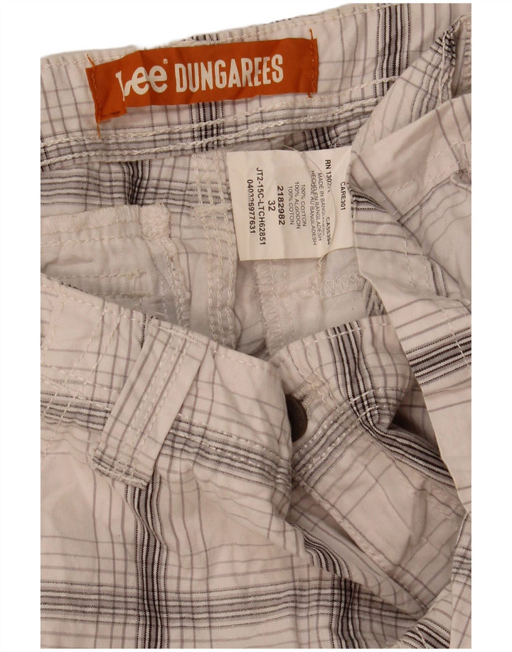 Lee Herre Cargo Shorts W32 Medium White Plaid Bomuld
