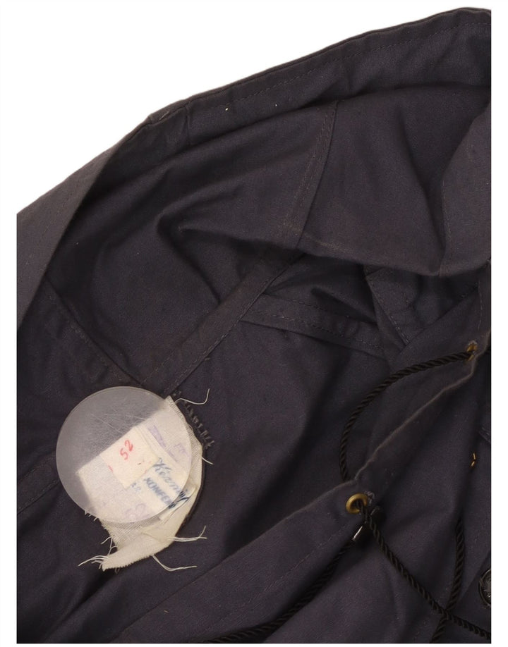 Vintage Dame Hætte Anorak Jakke IT 52 XL Navy Blue