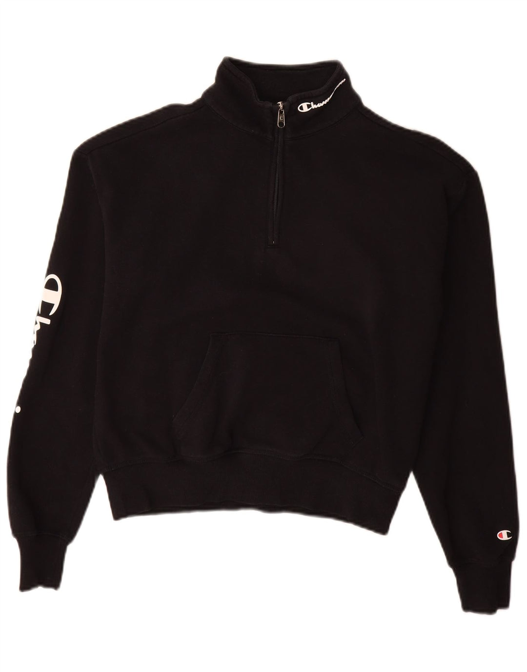 Champion Kvinder Oversized Grafisk Sweatshirt Jumper UK 10 Lille Sort