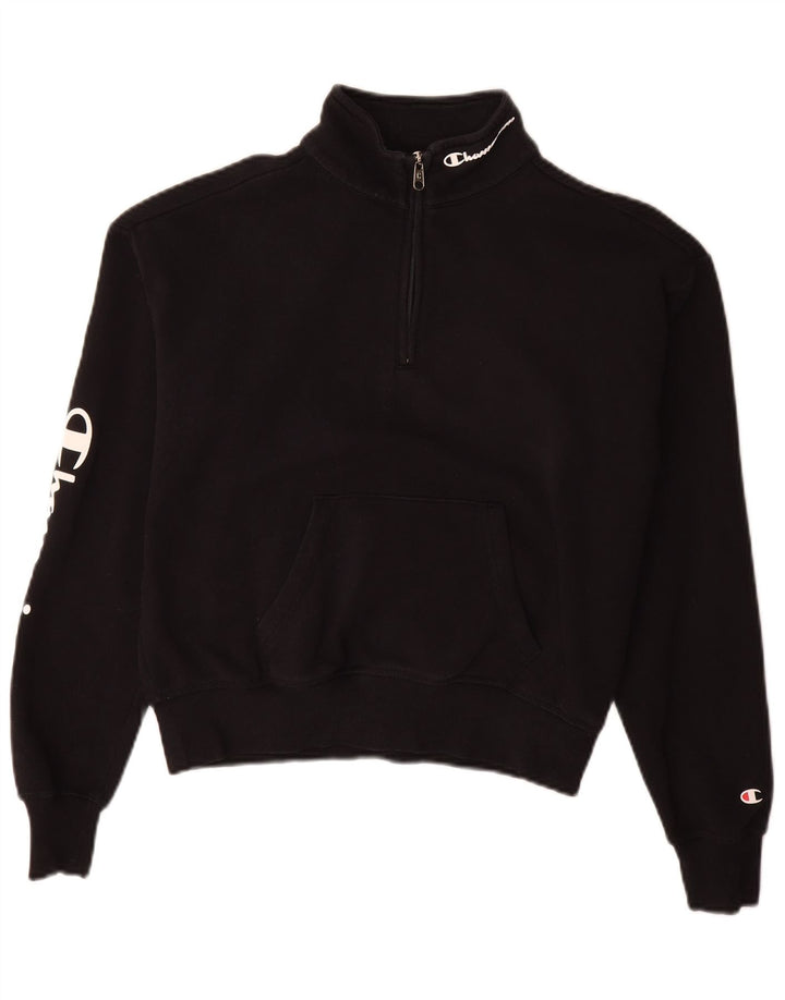 Champion Kvinder Oversized Grafisk Sweatshirt Jumper UK 10 Lille Sort