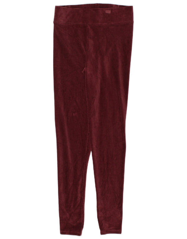 Marks & Spencer Womens Corduroy Leggings UK 8 Small Bourgogne Bomuld