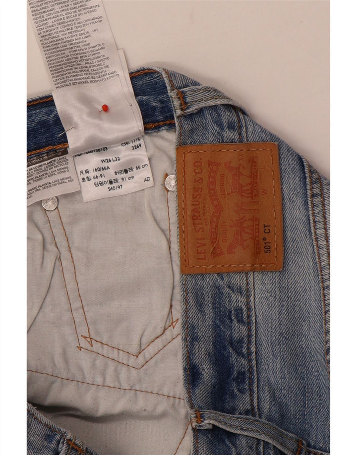 Levi's Dame 501 CT Distressed Straight Jeans W26 L29 Blå