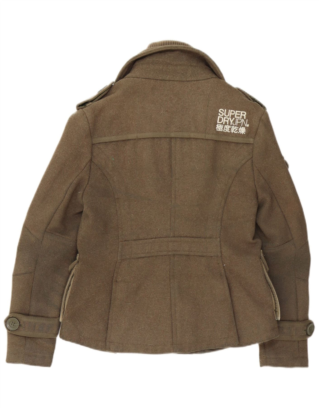 Superdry Militærjakke til kvinder UK 10 Small Khaki Wool