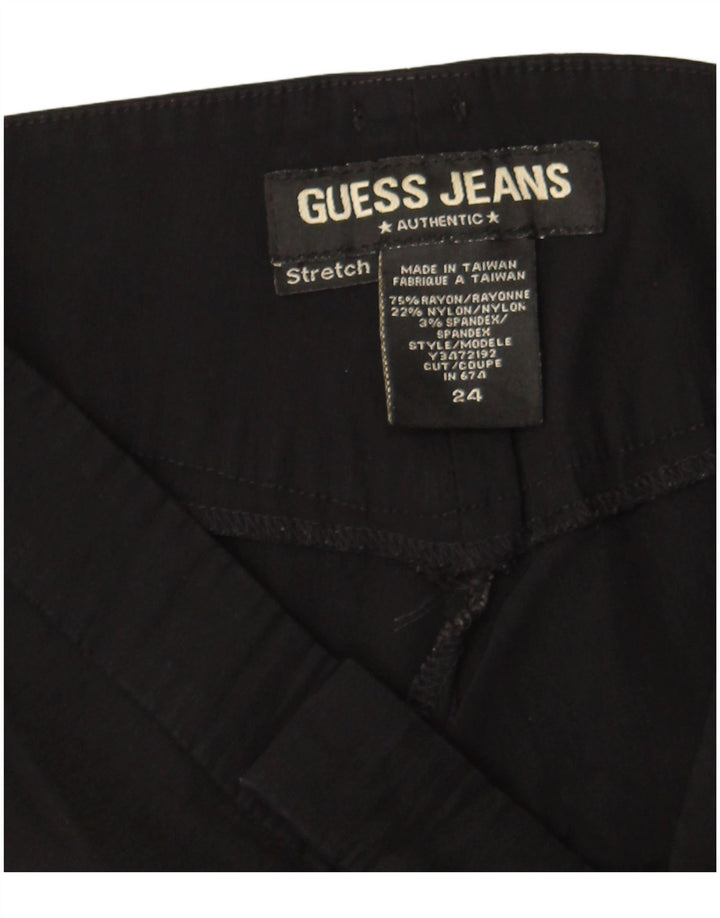 Guess Dame Bootcut Casual Bukser W24 L32 Sort Colourblock Rayon