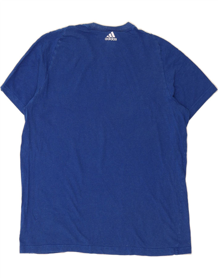ADIDAS Mens Graphic T-Shirt Top XL Blue Vintage Adidas and Second-Hand Adidas from Messina Hembry 