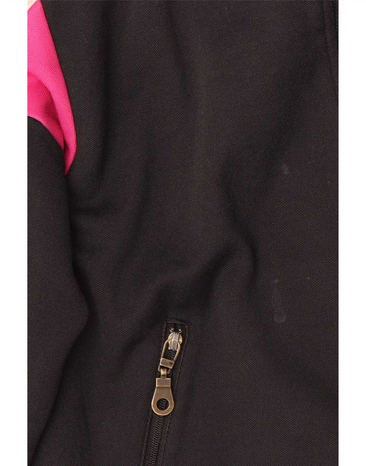 Adidas træningsdragt topjakke til kvinder UK 12 Medium Sort Colourblock Bomuld
