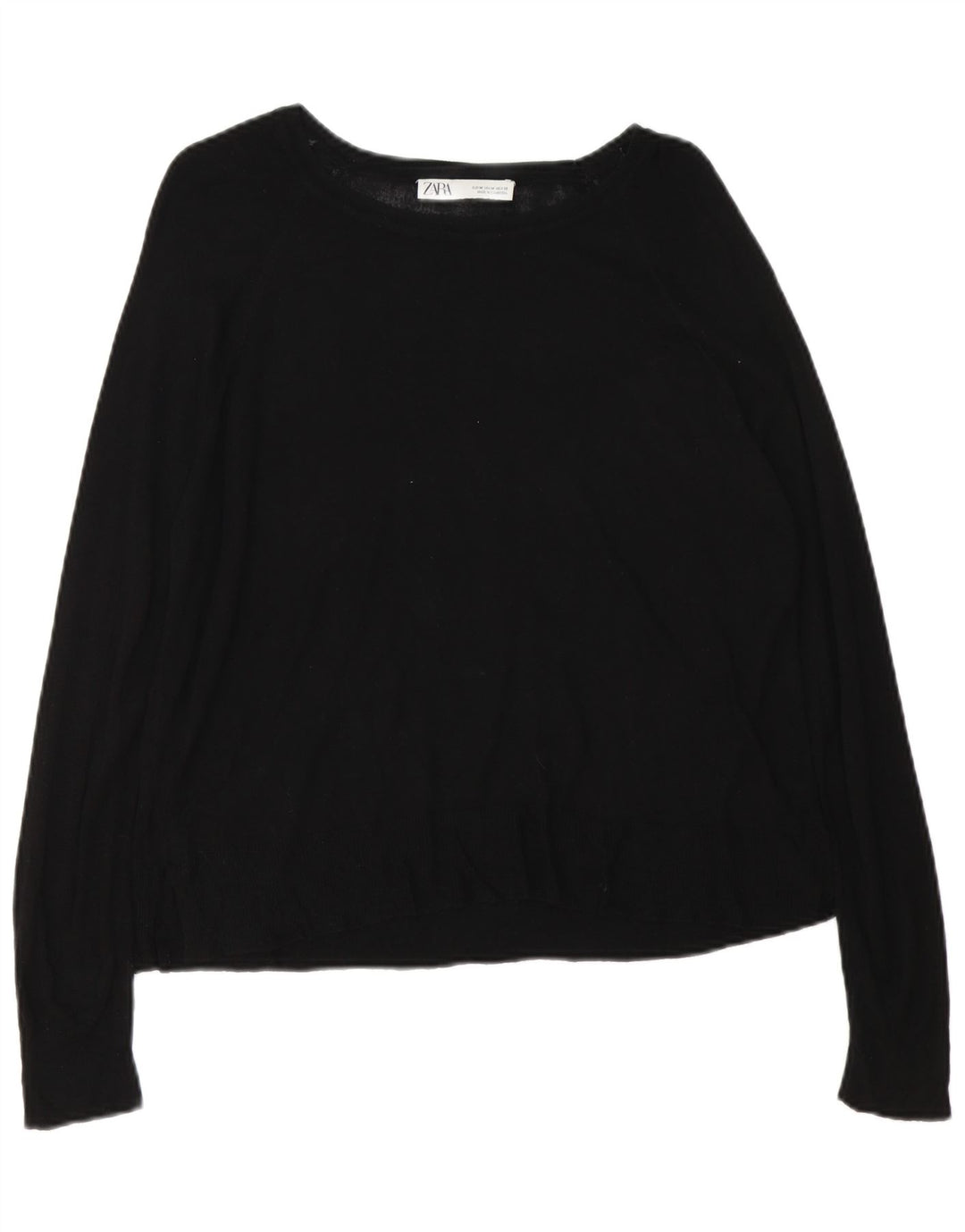 Zara Dame Boat Neck Jumper Sweater UK 14 Medium Black
