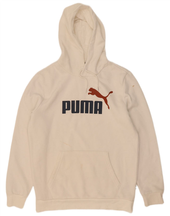 Puma Grafisk hættetrøje til mænd Medium hvid bomuld