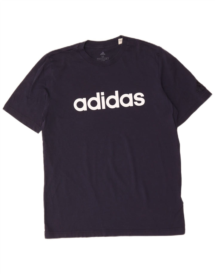 ADIDAS Grafisk T-shirt til mænd, medium marineblå bomuld