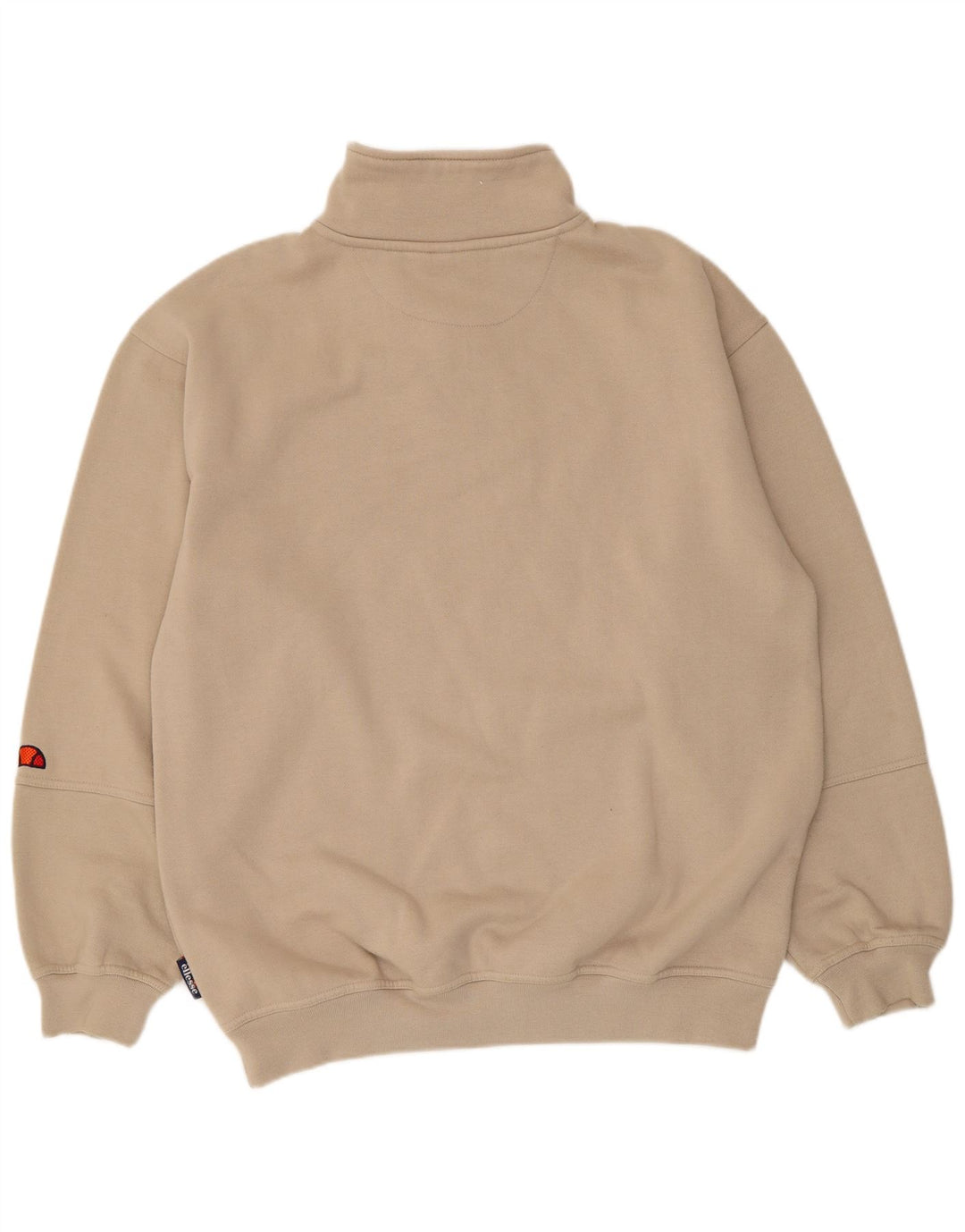 Ellesse Herre Zip Neck Sweatshirt Jumper Medium Beige Polyester