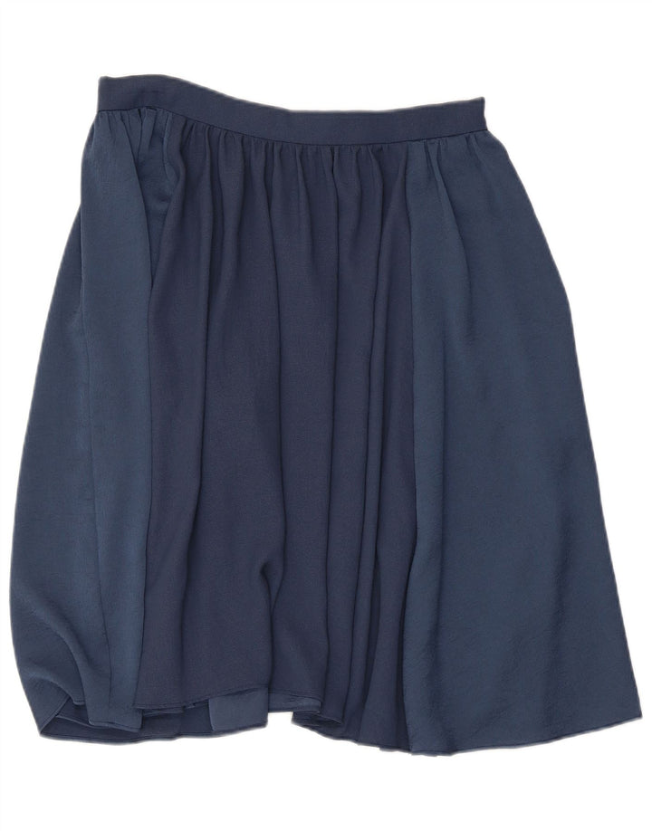 Zara Womens Flared Skirt Large W32 Navy Blue