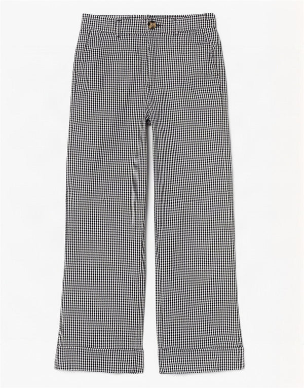Zara Womens højtaljede cropped bukser Small W26 L25 Black Houndstooth