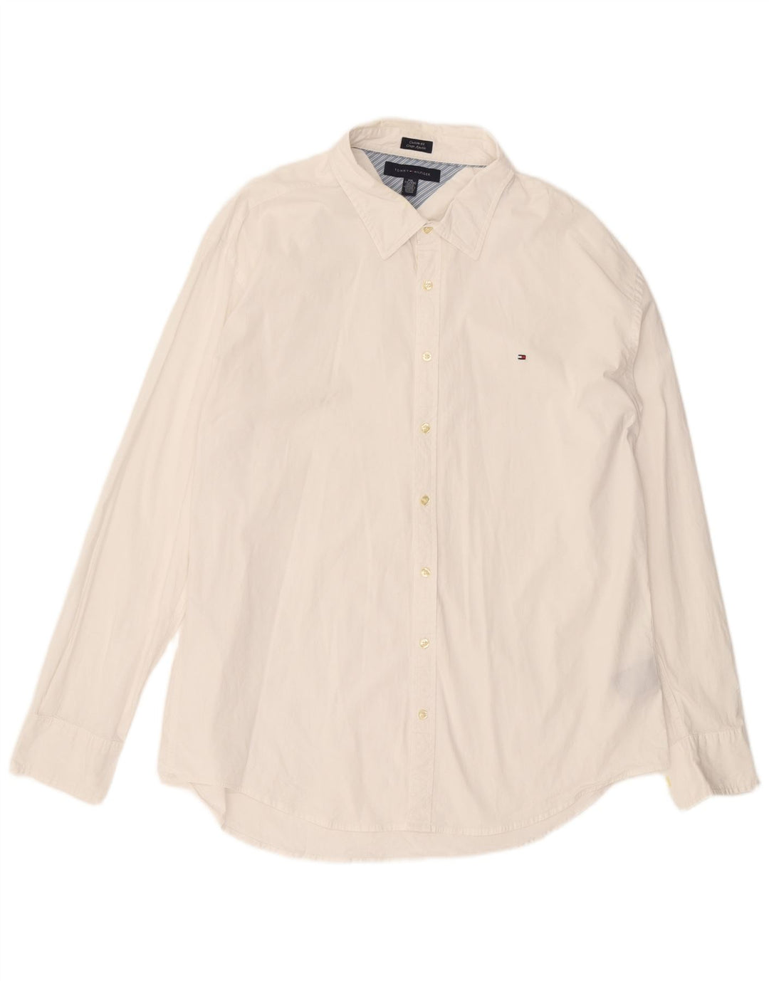 Tommy Hilfiger Herre Custom Fit skjorte 2XL hvid bomuld