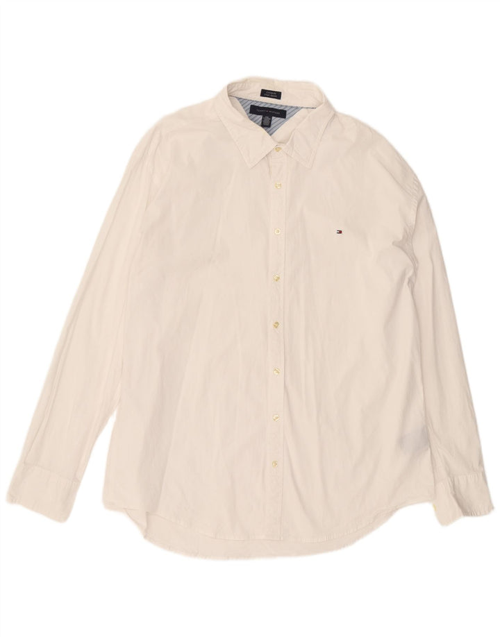 Tommy Hilfiger Herre Custom Fit skjorte 2XL hvid bomuld