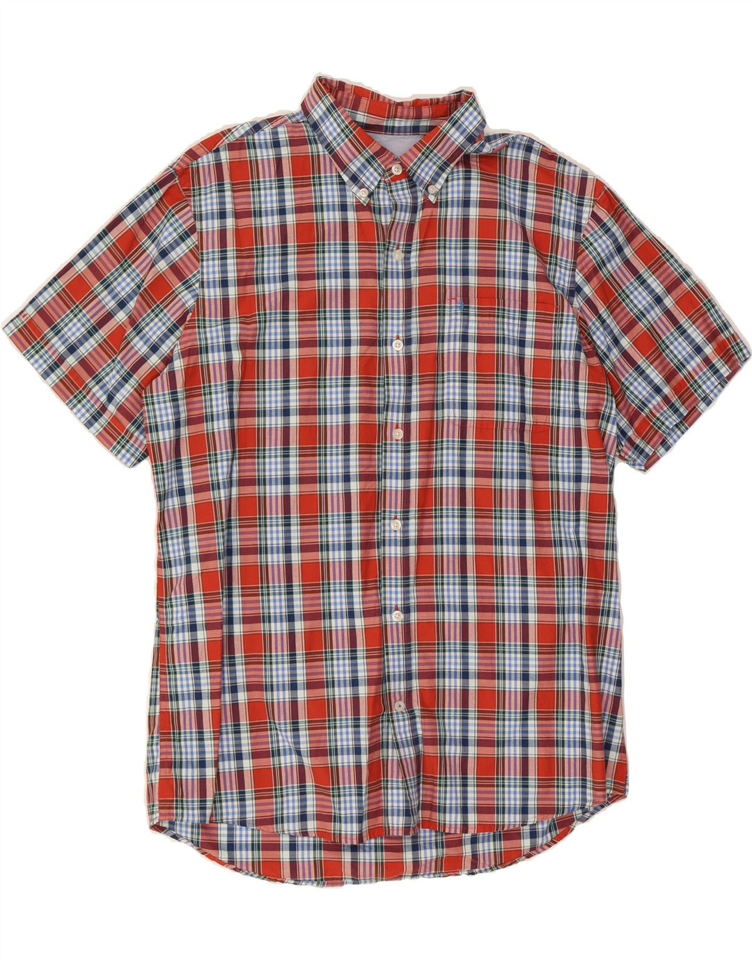 IZOD Mens Short Sleeve Shirt Large Red Check Cotton Vintage Izod and Second-Hand Izod from Messina Hembry 