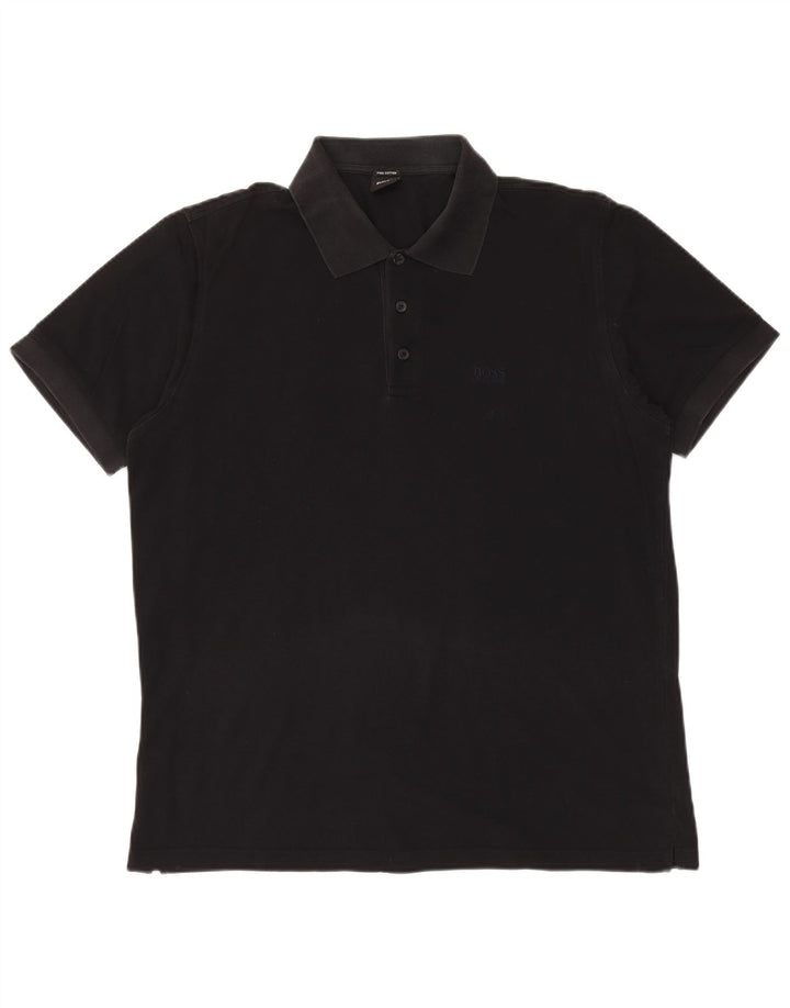 HUGO BOSS Poloshirt til mænd XL Sort bomuld
