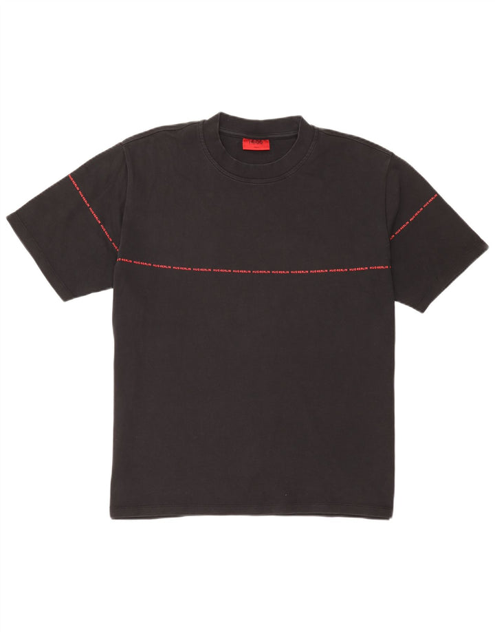 Hugo Boss Herre grafisk T-shirt Top Stor sort bomuld