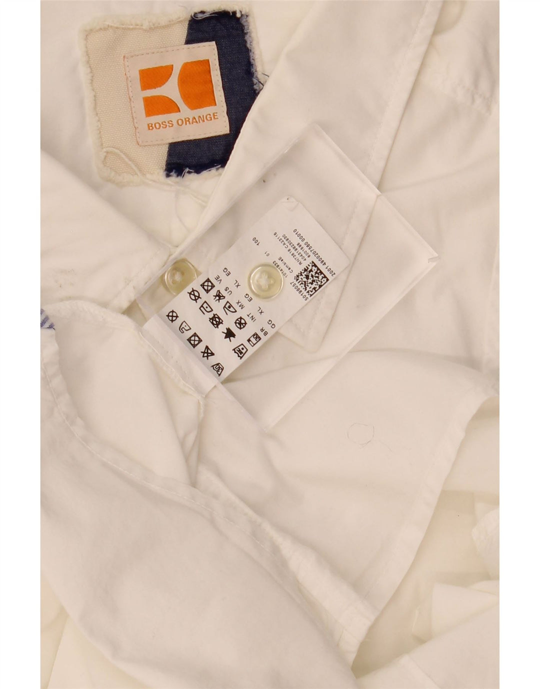 HUGO BOSS Mens Short Sleeve Shirt XL White Cotton