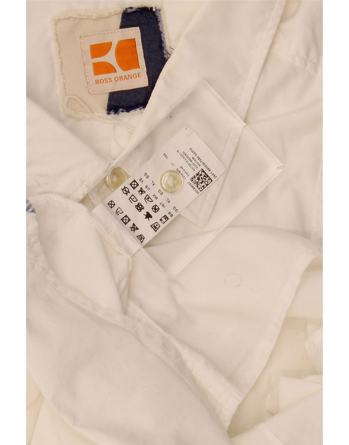 HUGO BOSS Mens Short Sleeve Shirt XL White Cotton