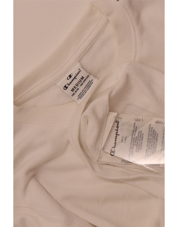 Champion Boys Grafisk Top Langærmet 9-10 År Medium Hvid Bomuld