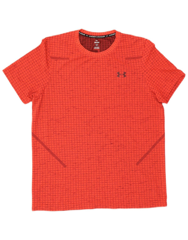 Under Armour Herre Grafisk T-Shirt Top Stor Rød Nylon