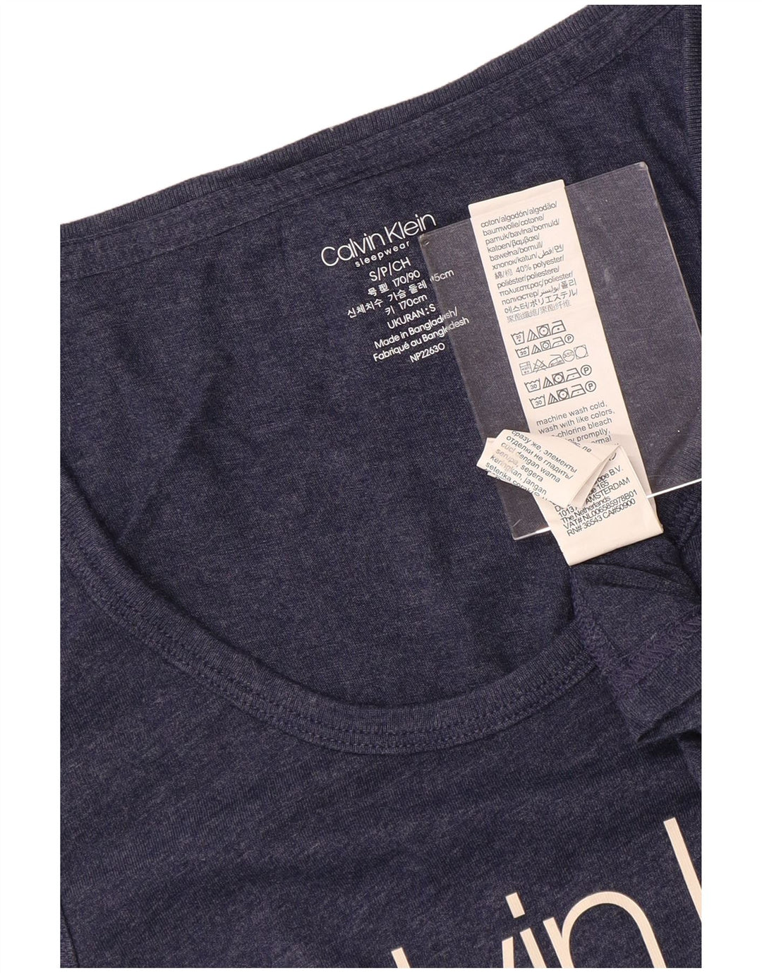 CALVIN KLEIN Herre grafisk vest Top Lille marineblå bomuld