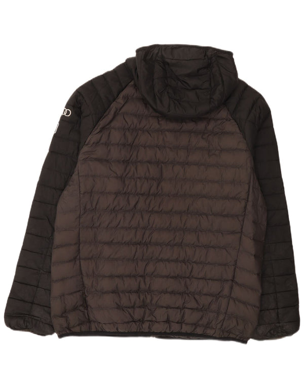 Jack Wolfskin Herre hættepolstret jakke UK 44/46 XL Sort Colourblock
