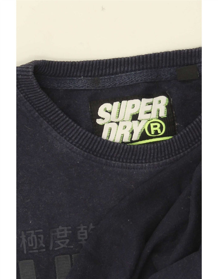 Superdry Grafisk T-shirt til mænd, medium marineblå bomuld