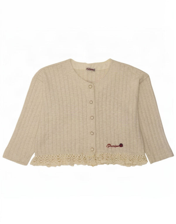 Portofino piger Oversized grafisk cardigan sweater 9-10 år hvid bomuld