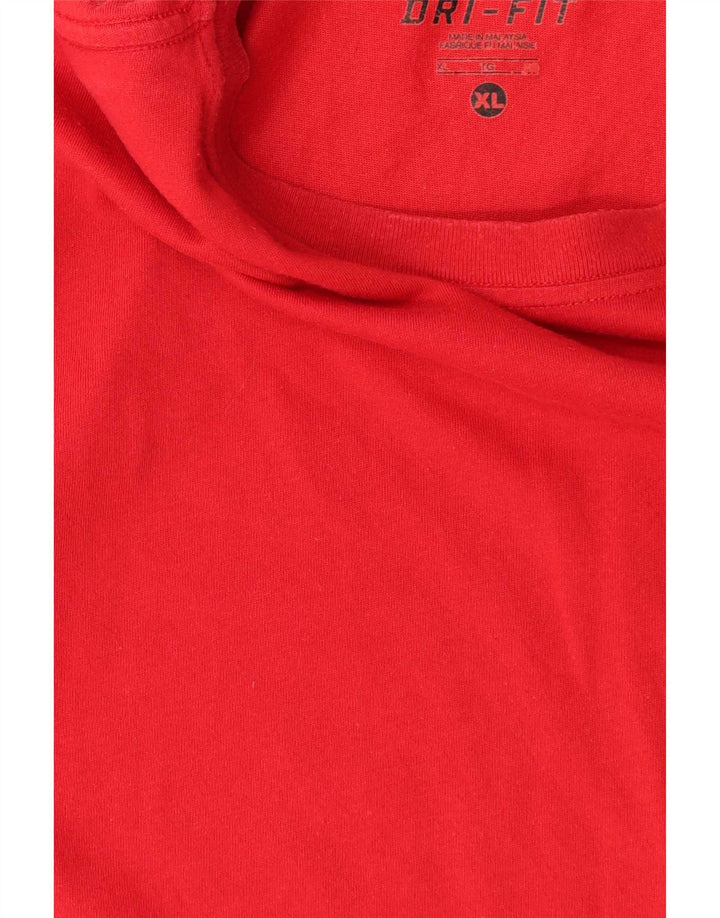 Nike herre Dri Fit T-shirt top XL rød bomuld