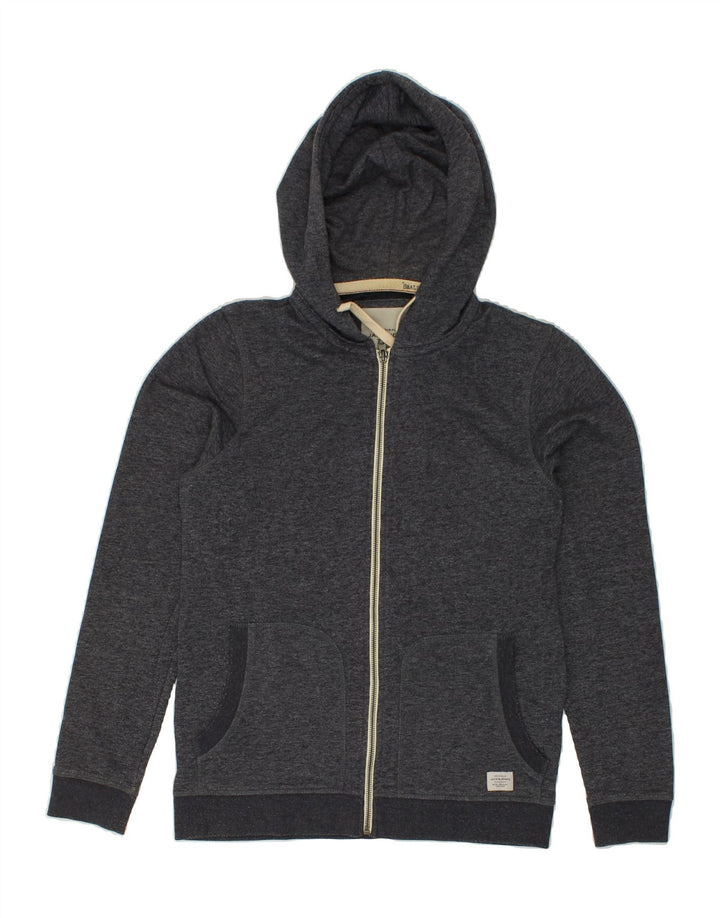 JACK & JONES Mens Zip Hoodie Sweater Small Grey Flecked Cotton Vintage Jack & Jones and Second-Hand Jack & Jones from Messina Hembry 