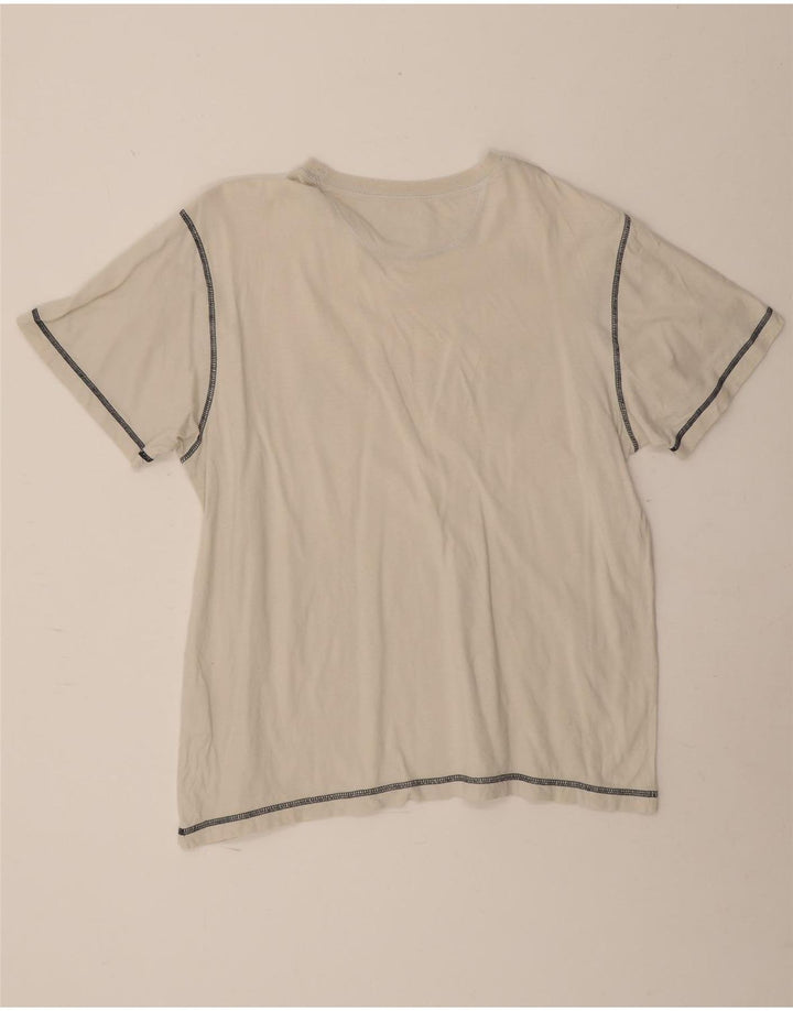 Champion Herre Grafisk T-Shirt Top Stor Off White Bomuld