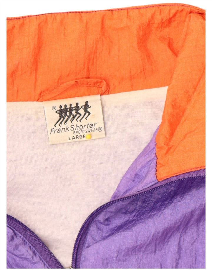 Frank Shorter Herre træningsdragt Topjakke Stor Lilla Colourblock Nylon
