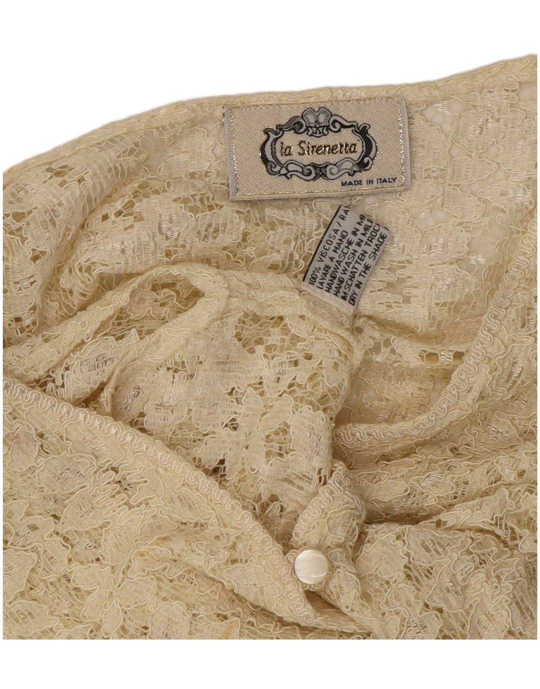 LA SIRENETTA Dame ærmeløs skjortebluse UK 14 Medium Off White Viscose