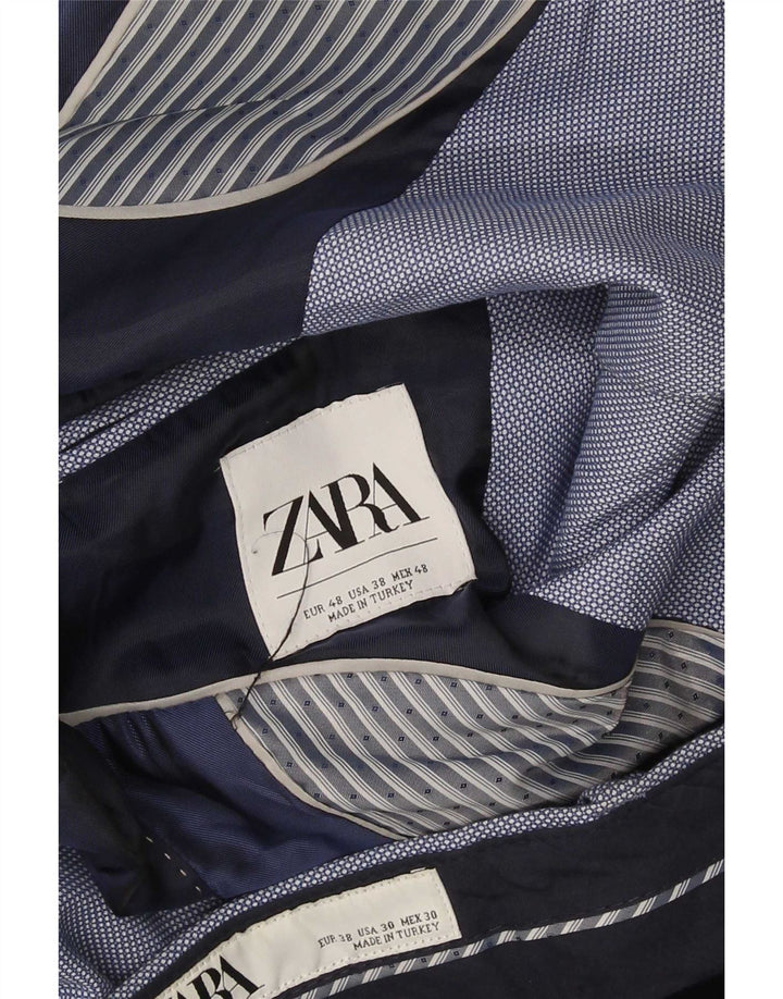 Zara Herre 2-knap jakkesæt EU 48 Medium W32 L28 Blå