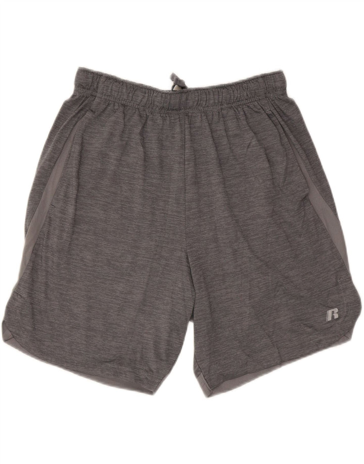 RUSSELL ATHLETIC Mens Dri-Power Sport Shorts Medium  Grey Flecked Vintage Russell Athletic and Second-Hand Russell Athletic from Messina Hembry 