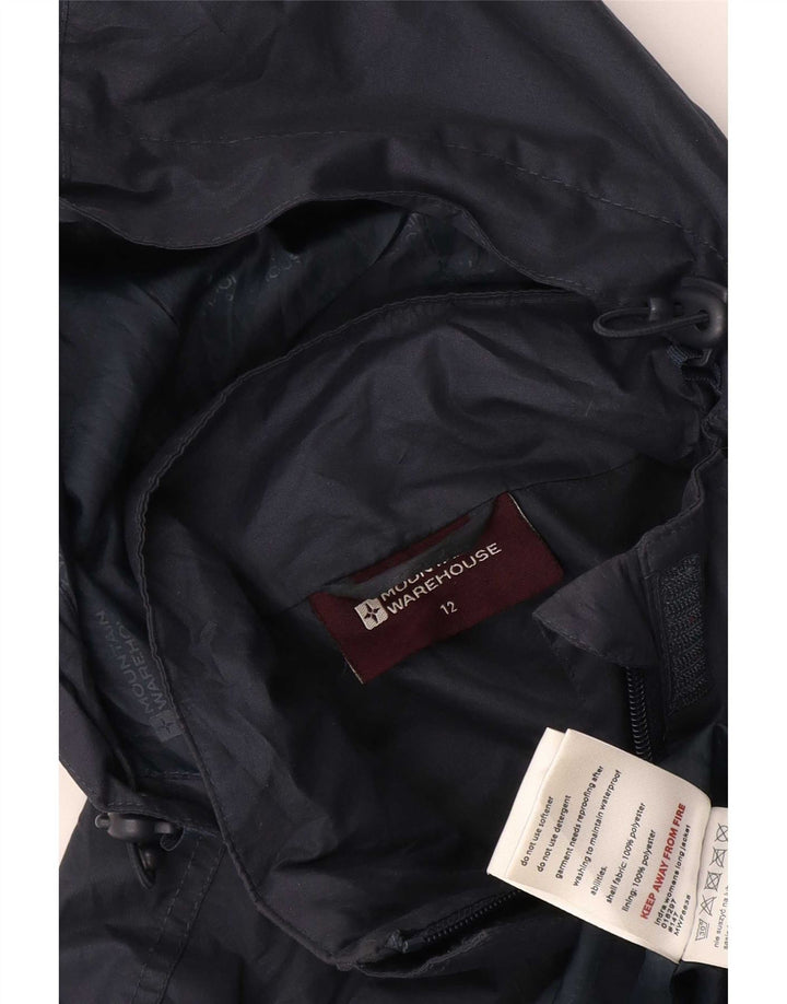 Mountain Warehouse Dame Regnfrakke med hætte UK 12 Medium Navy Blue Polyester