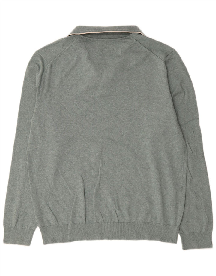 Marks & Spencer Herre Polo Neck Jumper Sweater Stor Grøn Bomuld