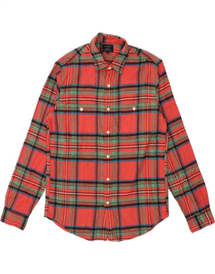 J. CREW Mens Flannel Shirt Small Red Check Cotton Vintage J. Crew and Second-Hand J. Crew from Messina Hembry 