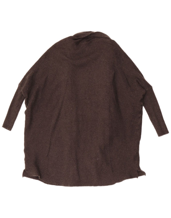 Zara Dame Oversized 3/4 Ærmet Åben Cardigan Sweater UK 10 Lille Grå