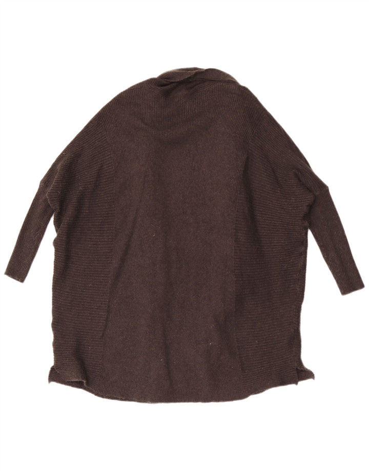 Zara Dame Oversized 3/4 Ærmet Åben Cardigan Sweater UK 10 Lille Grå