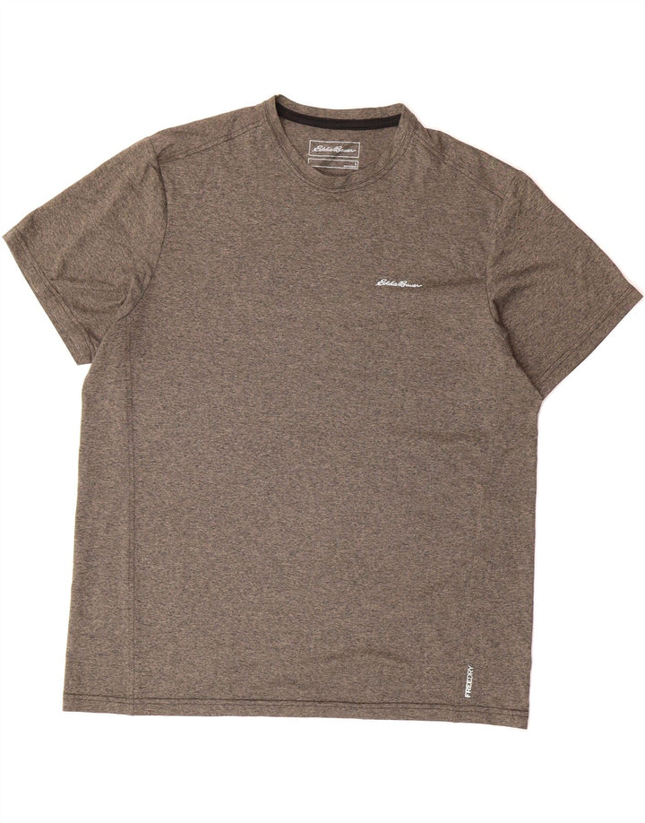EDDIE BAUER Mens T-Shirt Top Large Grey Polyester Vintage Eddie Bauer and Second-Hand Eddie Bauer from Messina Hembry 