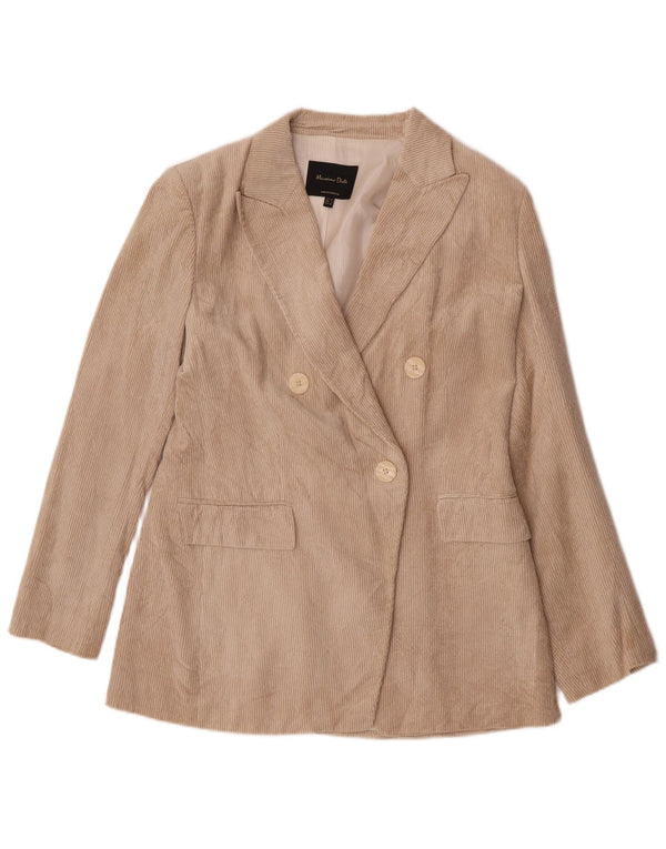 Massimo Dutti Dame Corduroy Blazer Jacket EU 40 Medium Beige