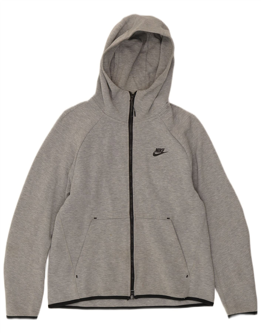 Nike hættetrøje med lynlås til mænd mellemgrå bomuld