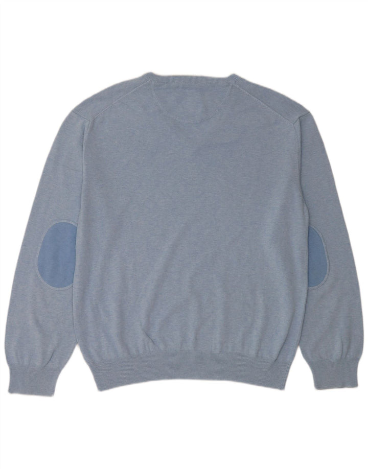 Gant Herre V-hals sweater 2XL Blå Bomuld